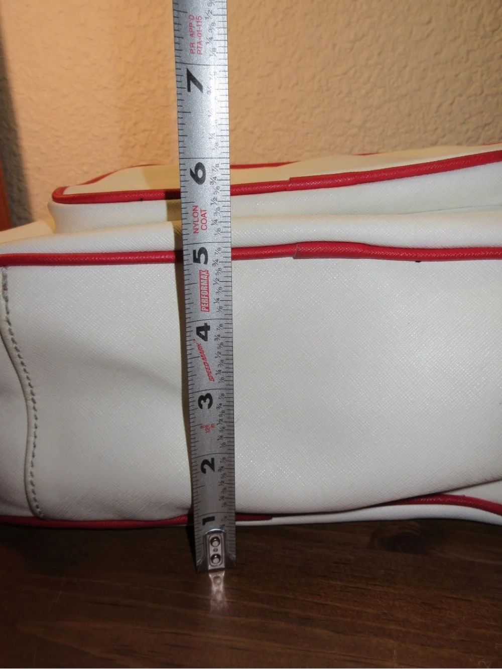 GUESS White Backpack with Red Trim